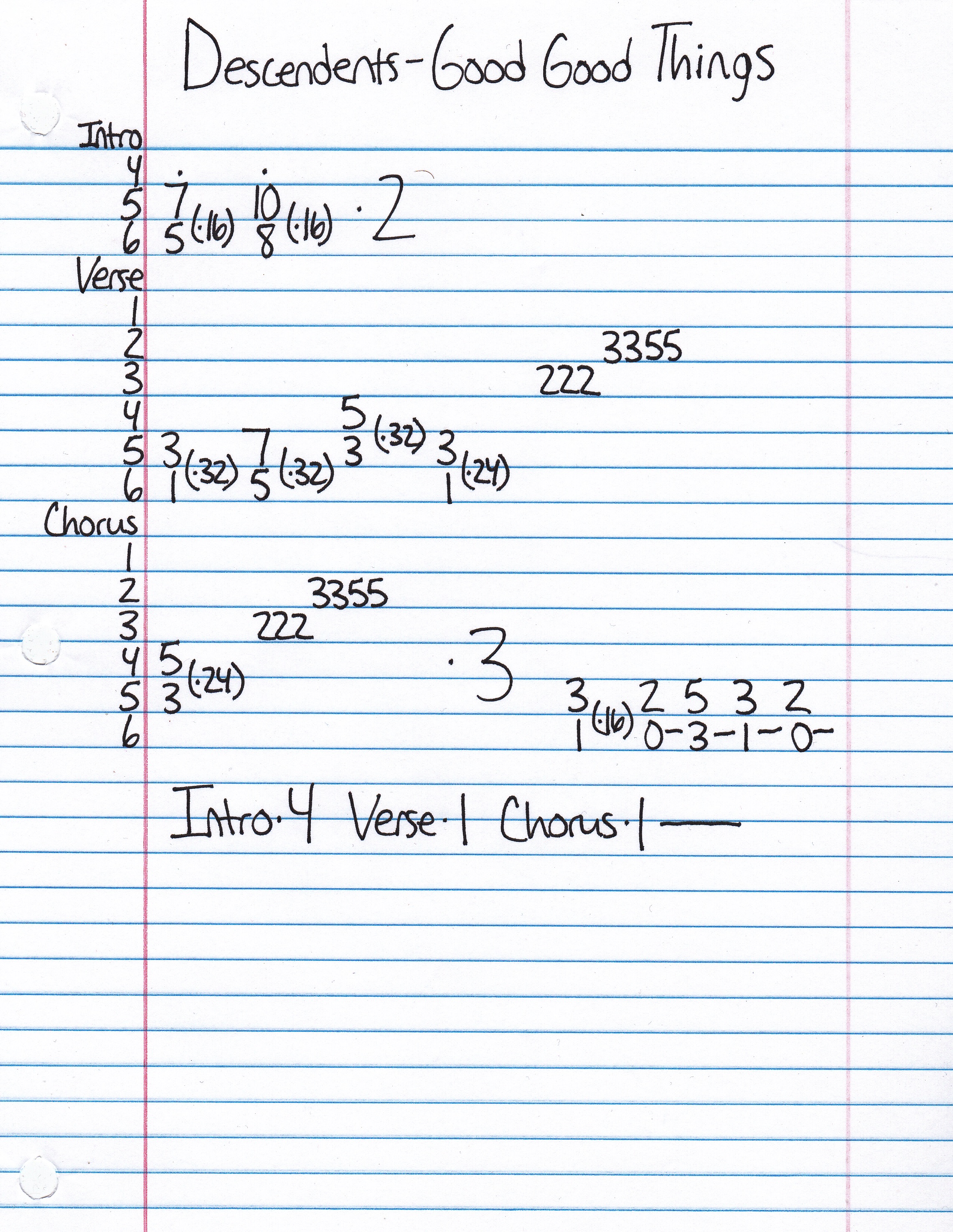 High quality guitar tab for Good Good Things by Descendents off of the album I Don't Want To Grow Up. ***Complete and accurate guitar tab!***